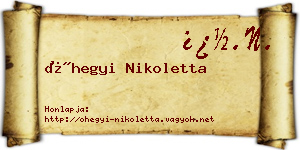 Óhegyi Nikoletta névjegykártya